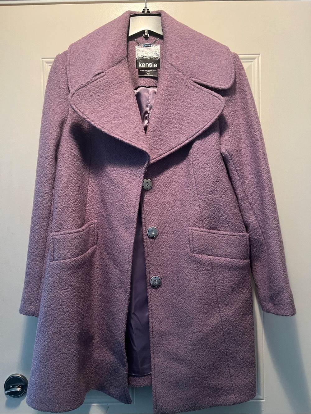 Kensie Lavender Purple Textured Coat